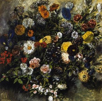 Eugene Delacroix : Bouquet of Flowers